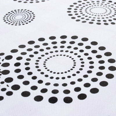 Hardys Large Wipe Clean PVC Vinyl Tablecloth Dining Kitchen Table Cover Protector Sheet - Black Spirals