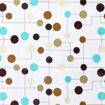 Hardys Large Wipe Clean PVC Vinyl Tablecloth Dining Kitchen Table Cover Protector Sheet - Circles & Lines