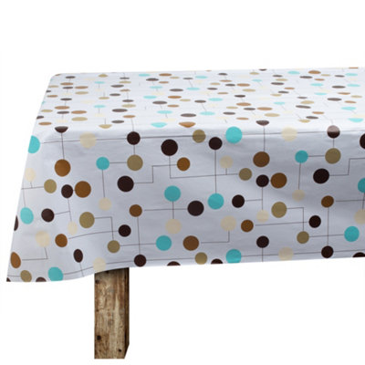 Hardys Large Wipe Clean PVC Vinyl Tablecloth Dining Kitchen Table Cover Protector Sheet - Circles & Lines