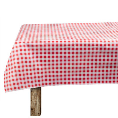 Hardys Large Wipe Clean PVC Vinyl Tablecloth Dining Kitchen Table Cover Protector Sheet - Red Checked