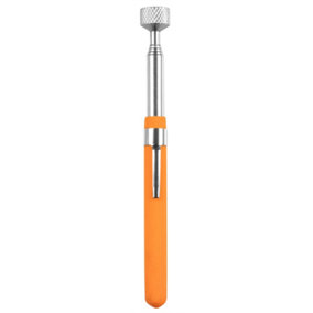 Hardys Magnetic Pen Pickup Tool - Telescopic from 165mm - 635mm, Lightweight Design, Belt Clip, 10lb Capacity Magnet - Orange