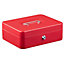 Hardys Metal Cash Box Money Bank Deposit Steel Tin Security Safe Petty Key Lockable - 10" Red