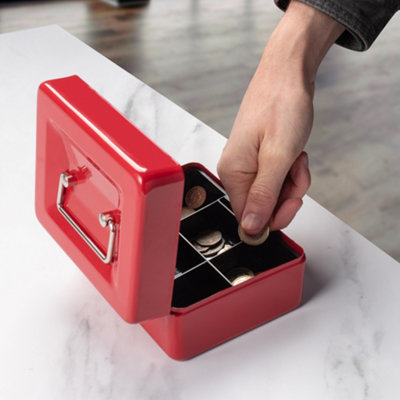 Hardys Metal Cash Box Money Bank Deposit Steel Tin Security Safe Petty ...