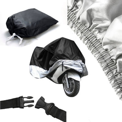 Hardys Motorcycle Waterproof Cover, Outdoor Motorbike Rain Dust Dirt Bike Cover Sheet with Reflective Strip and Tie Down Points
