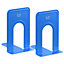 Hardys Pair of Heavy Duty Metal Bookend Anti Slip Book End Stand Support Office School - Blue