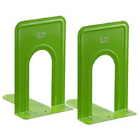 Hardys Pair of Heavy Duty Metal Bookend Anti Slip Book End Stand Support Office School - Green