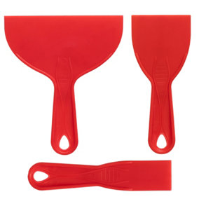 Hardys Plastic 3pc Putty Applicator Set - Putty Spreader, Jointing Tool, Wallpaper Scraper, Non-Scratch Design - 38mm 75mm 150mm