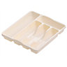 Hardys Plastic Kitchen Cutlery Tray Organiser Rack Holder Drawer Insert Tidy Storage - Cream