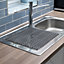 Hardys Plastic Sink Draining Board Mat Drainer Kitchen Washing Up Pots Drying Tray - Silver