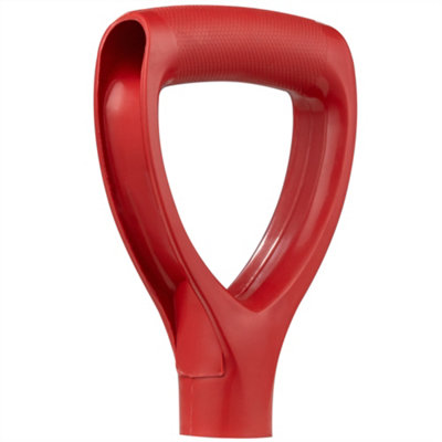 Hardys Replacement D-Handle - Red Plastic Replacement Handle for Garden and Building Shovels, Spades & Forks - 32mm Shaft Opening