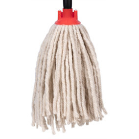 Hardys Replacement Mop Head - 22mm Diameter Screw In Socket, Colour Coded, Cotton Yarn, High Absorption, Wet & Dry Use - Red