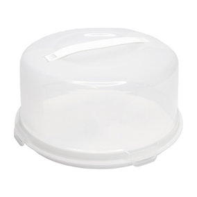 Hardys Round Cake Carrier Box - Hard Plastic Dome & Stand with Airtight Lockable Clips, Carry Handle - Dishwasher Safe, 30cm