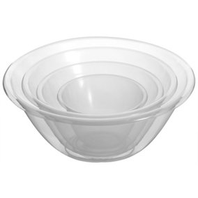 Hardys Set of 4 Mixing Bowls - BPA Free Plastic, Salad, Mixing and Cake Bowls, Microwave & Dishwasher Safe - 1L, 2.3L, 4L, 7L