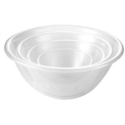 Hardys Set of 4 Mixing Bowls - BPA Free Plastic, Salad, Mixing and Cake Bowls, Microwave & Dishwasher Safe - 1L, 2.3L, 4L, 7L