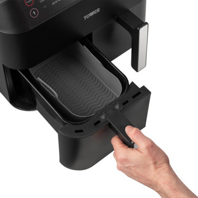Air Fryer Liner Für Instant Pot 10Qt - 4 Stück, Schwarz, Antihaftbeschichtet, Spülmaschinenfest, Bis 260°C Hitzebeständig