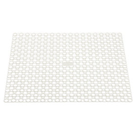 Hardys Sink & Draining Board Mat - Flexible, Protects Basin & Draining Board, Expands Drying Space, Plastic - White, 40cm x 35cm