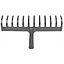Hardys Soil, Gravel, Leaves & Garden Rake Head - Carbon Steel & 12 Tines, Fits Most Poles, Screw Hole for Secure Fit, 30cm Wide