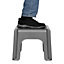 Hardys Step Stool - Non-Slip Grooves for Home - Bathroom - Bedroom - Caravan Steps for Adults & Kids - 120KG - 35 x 27cm - Silver