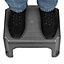 Hardys Step Stool - Non-Slip Grooves for Home - Bathroom - Bedroom - Caravan Steps for Adults & Kids - 120KG - 35 x 27cm - Silver