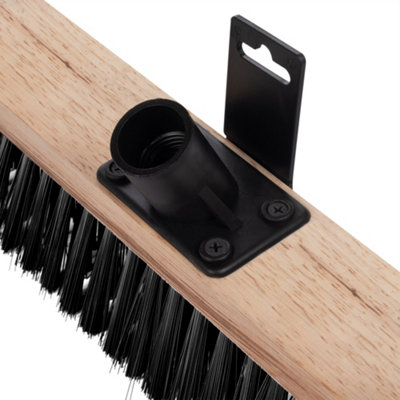 Hardys Sweeping Brush Head Replacement - Garden Yard Stiff Bristle Brush, Hard Beech Stock, Fitted Bracket - 60cm x 6cm x9cm