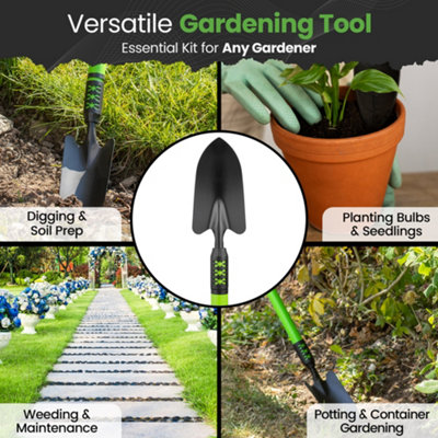 Hardys Telescopic Garden Trowel - Long Handled, Rubberised Ergonomic ...