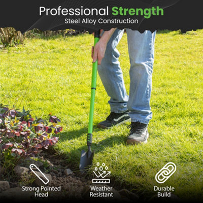 Hardys Telescopic Garden Trowel - Long Handled, Rubberised Ergonomic ...