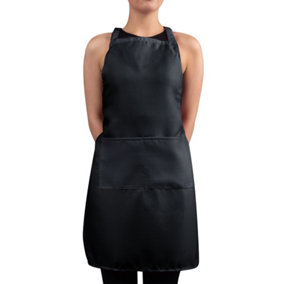 Hardys Unisex Apron - Polyester Linen, Double Front Pocket / Catering, BBQ, Art, Cooking - Approx. size 540mm x 740mm - Black