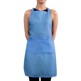 Hardys Unisex Apron - Polyester Linen, Double Front Pocket / Catering, BBQ, Art, Cooking - Approx. size 540mm x 740mm - Blue