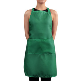 Hardys Unisex Apron - Polyester Linen, Double Front Pocket / Catering, BBQ, Art, Cooking - Approx. size 540mm x 740mm - Green