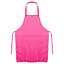 Hardys Unisex Apron - Polyester Linen, Double Front Pocket / Catering, BBQ, Art, Cooking - Approx. size 540mm x 740mm - Hot Pink