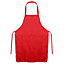 Hardys Unisex Apron - Polyester Linen, Double Front Pocket / Catering, BBQ, Art, Cooking - Approx. size 540mm x 740mm - Red