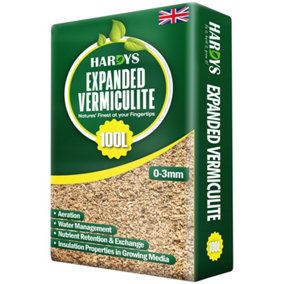 Hardys Vermiculite 100L - Natural, Non-Toxic Soil Amendment & Compost Additive, Increases Aeration and Moisture Management