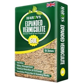 Hardys Vermiculite 50L - Natural, Non-Toxic Soil Amendment & Compost Additive, Increases Aeration and Moisture Management