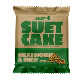 Hardys Wild Bird Feed Feeder Food Suet Cake Block Ball with Mealworm Fat Seeds - 300g