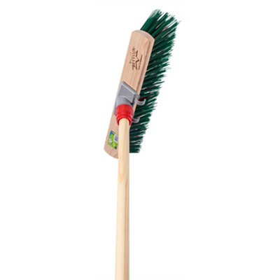 Newman And Cole Outdoor Broom With Handle – Stiff 24" PVC Bristles, Heavy Duty Garden Broom