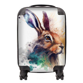 Hare Close Up Splashart Suitcase - Small