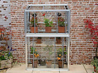 Harewood 3 Feet 4 Inches Lean to Mini Greenhouse - Aluminum/Glass - L100 x W53 x H151 cm - Anthracite