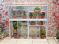 Harewood 5 Feet Lean to Mini Greenhouse - Aluminium/Glass - L1.51 x W0.053 x H1.51 cm - Black