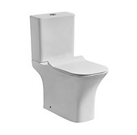 Harland White Ceramic Toilet Pan with Eco Flush & Soft Closing Toilet Seat