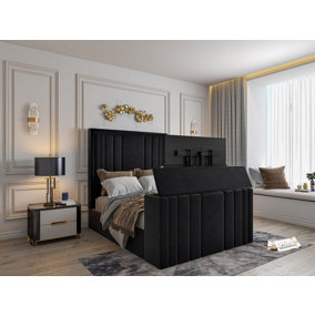 Harlem King Size TV Bed (Black)