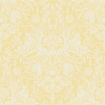 Harlen Woodland Damask Wallpaper Yellow Holden 90806