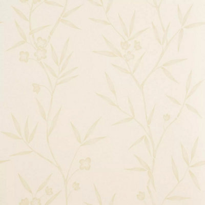 Harlequin Bamboo Floral Beige Cream Wallpaper - Straight Match - 10m Roll 30894