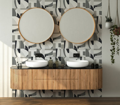 Harlequin Bodega Tile - Temple Grey/Black Earth FREE DELIVERY