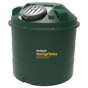 Harlequin Cylindrical 1450 Litre Bunded Oil Tank with Fitting Kit and Gauge