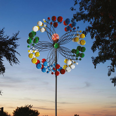 Smart Garden Flamboya Taurus Wind Spinner With Solar Crackle Ball