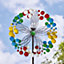 Harlequin Illuminated Wind Spinner with Solar Powered Crackle Globe - Garden Decoration with Multicoloured LED Light - H213 x 58cm