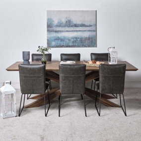 Harlow 240cm Dining Table  6 Hardy Dining Chairs - Grey