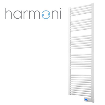 Harmoni Ebro HS075B 750W White Electric Towel Rail - 500mm x 1600mm x 50 mm