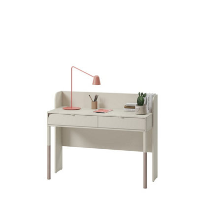 Harmony 03 Desk in Cashmere & Truffle - 1220mm x 970mm x 500mm - Streamlined Productivity with Modern Flair