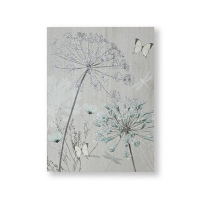 Harmony Blooms Glitter Printed Canvas Wall Art